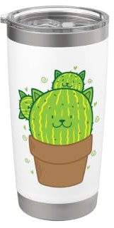 Cat Cactus in Pot Plant Stainless Steel Insulated Tumbler