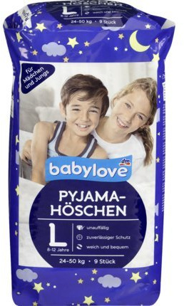 babylove Pyjamahöschen Größe L 8-12 Jahre, 24-50kg, 1 x 9 St