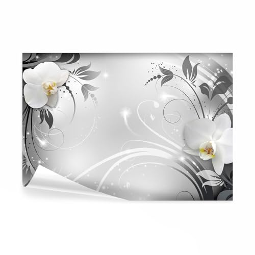 decomonkey Papier Peint Panoramique Abstrait Abstraction 350x256 cm | Orchidée, Décoration murale moderne, Tapisserie décorative pour chambre salon, Fleurs nature orchidées plantes
