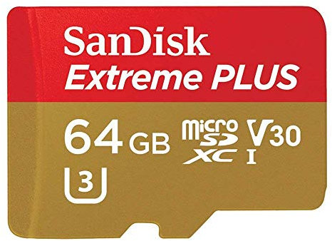 Tarjeta de Memoria MicroSDXC SanDisk Extreme Plus de 64 GB + Adaptador SD de hasta 100 MB/s, Clase 10, U3, V30, A1 (Reacondicionado)