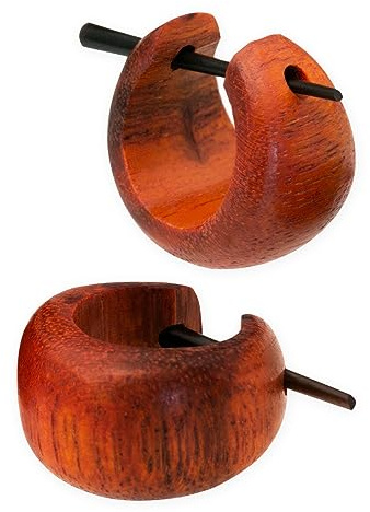Fly Style Damen Ohrringe Creolen aus Holz- Kleine Holz Kreolen - Natur Damen Schmuck