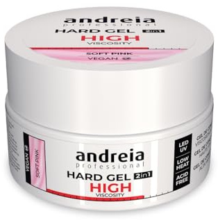 Andreia Gel Construction Ongles - Gel Biphasique UV & LED Professionnel pour Renforcer l'Ongle ou l'Extension - Formule Haute Viscosité - Pot 44g - Couleur Rose Clair