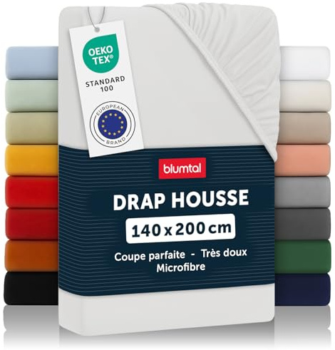 Blumtal® Spannbettlaken 140x200 cm - Bettlaken aus Microfaser - Ökotex zertifiziertes Spannbetttuch - Elfenbein