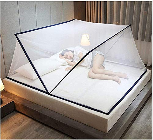 SXJC Klappbares Moskitonetz Zelt für Erwachsene Kinder Moskitonetz für Bett, Tragbares Moskitonetz für Familienhaus und Schlafsaal,Navyblue-80×190×80cm