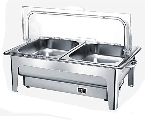 JINCAN. Piatto elettrico per feste per feste, scaldini per feste e buffet, server a buffet roll-top e riscaldamento per banchetti matrimoni e partito, 9L (Taglia : B)