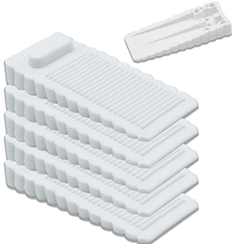 Fermaporta in Gomma, 5pcs Cuneo Ferma Porta e Finestra,Antiscivolo,con Altezza Regolabile,Protezioni per Porta Interne e Finestre Casa Ufficio,Confezione chiusure per porte in di alta qualità(bianche)