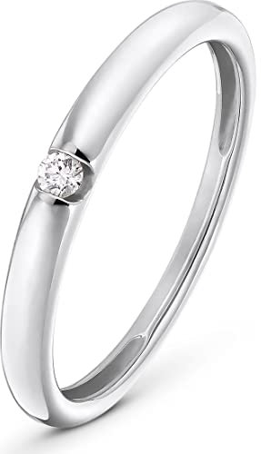 CHRIST Damen-Damenring 1 Diamant 50, Weißgold 32017721