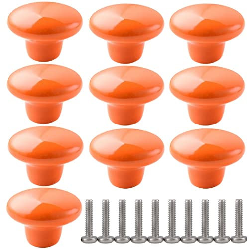 ZESLIV 10 Stk Möbelknöpfe 38mm Orange bunte Möbelgriffe Keramik Schubladenknopf Schrankgriff Möbelknopf Kinderzimmer Möbelknauf