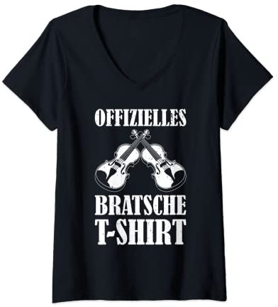 Damen Bratsche Spielen Viola Musik Bratschist Orchester Violist T-Shirt mit V-Ausschnitt