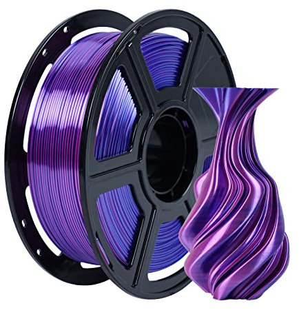FLASHFORGE Seide Zweifarbig Filament, Blaue Rose, 2-in-1 Coextrusion-Filament, 1,75 mm, 3D-Drucker-Verbrauchsmaterial, 1 kg Spule, Maßgenauigkeit +/- 0,02 mm, Seiden-PLA-Farbwechsel