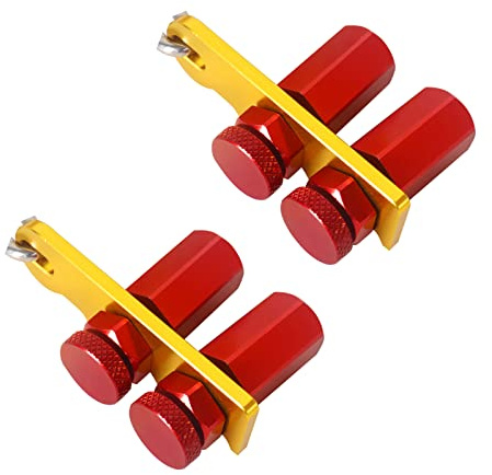 Lot de 2 jauges d'escalier hautes pour encadrement carré avec support mousqueton antidérapant, butée carrée pour menuiserie