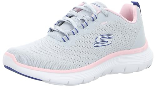 Skechers Flex Appeal 5.0, Zapatillas de Deporte Mujer, Malla Gris Azul Y Rosa, 37 EU