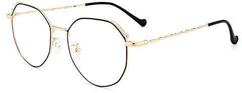 LUbrel Brillenbeine, Brillenarme, unregelmäßige Brillengestelle for Damen, Retro-Brillenfassungen aus Metall, Brillenersatz, Schwarz und Gold