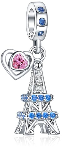 LaMenars Eiffel Tower Charms für 925 Sterling Silber für Frauen Armbänder & Halsketten Dangle Anhänger für Weihnachten Muttertag Valentinstag Geschenke für Mädchen