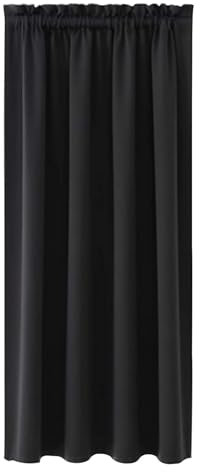 NAKIHOUSE Black Blackout Curtains, Thermal Curtains 84 Inch Drop Slot Top Curtains, Single Curtain for Door Doorway Window Living Room Bedroom, 1 Panel