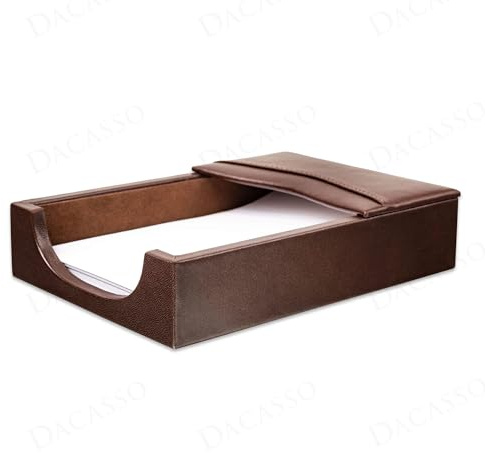 Dacasso Memo-/Notizhalter aus Leder, Büro Accessoires, 10,2 x 15,2 cm, Schokoladenbraun