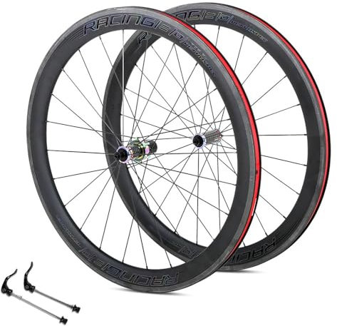 Kohlefaser Rennrad Laufradsatz 700C Abgedichtete Keramiklagernabe Felgenbremse Schnellspanner 8 9 10 11 12 Gang Kassette 50mm Doppelwandige Felgen
