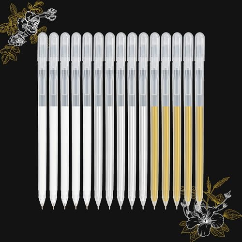 SMOOTHERPRO Weiß Gold Silber Gelstift Set 0,6 mm für Schwarzes Papier | 18 Stück, Highlight Gel Tintenstift, Fine Art Liner, Zeichenstift, für Zeichnen, Skizzieren, Büro, Schule