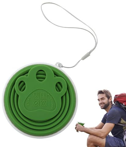 Opilroyn Faltbecher, Faltbecher für unterwegs | Faltbarer Trinkbecher - Tragbarer Silikon-Campingbecher, faltbarer Becher mit Deckel für Outdoor-Camping und Wandern