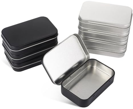 ChauLanBow 8 Stück Blechdose mit Deckel, Metalldosen mit Deckel, Kleine Metalldose, Aufbewahrungsbox mit Deckel Klein Metall, Blechdosen mit Deckel, Kleine Dosen Metall Rechteck für Storage