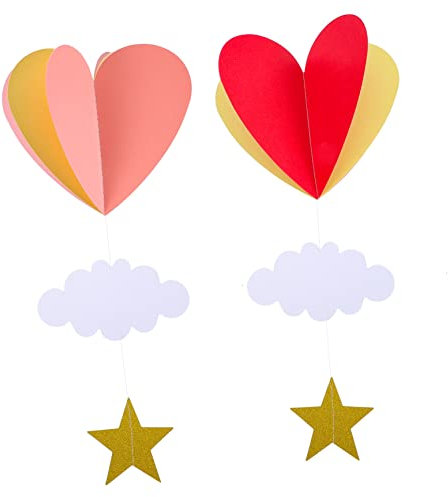 OFFSCH Decorazioni di Carta Uniche A Forma di Cuore Ghirlande 3D per Baby Shower Matrimoni Feste di Compleanno