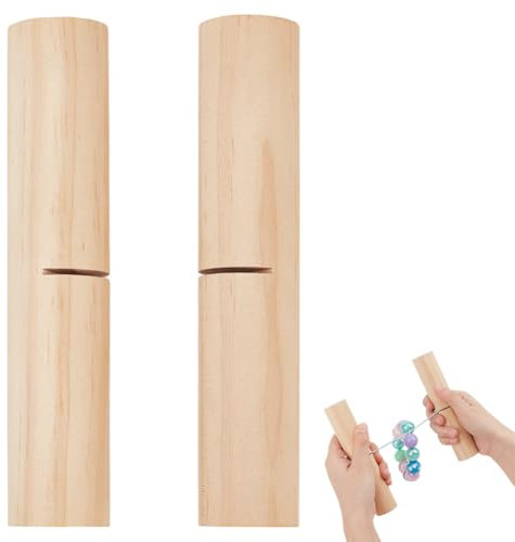 BENECREAT 2 Pcs Wood Knot Grippers, 15cm Bead Knotting Tool for Beads, Wristlets Keychains Bracelets Tightening Tool, Jewelry Making