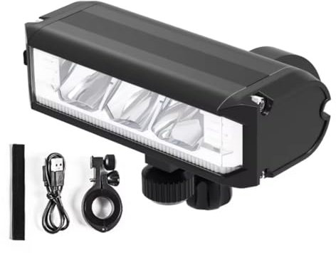 USB Rechargeable Bike Light Set, 900 Lumens Super Bright LED Front Headlight, 5 Modes, 2000mAh Battery, Waterproof Design for Road & Mountain Bikes.