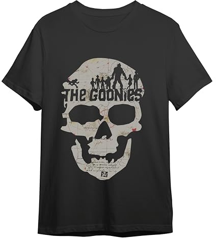Comic Studio | I Goonies Maglietta | Licenza Ufficiale | Calavera De I Goonies | Nero
