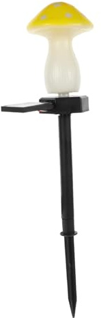 Tofficu Solar Mushroom Light Outdoor Garden Decorative Solar Powered Lamp with Yellow Pp and Abs Material, Easy to Operate Garden Night Light for Outdoor Use