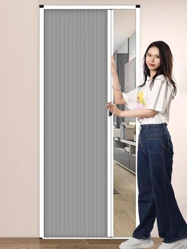 SAFWELAU Closet Sliding Door 203cm Tall Folding Concertina Door, 100-60cm Wide Invisible Sliding Door Kit, Custom-Size Internal House Doors with Frame System(33x80in (84x203cm))