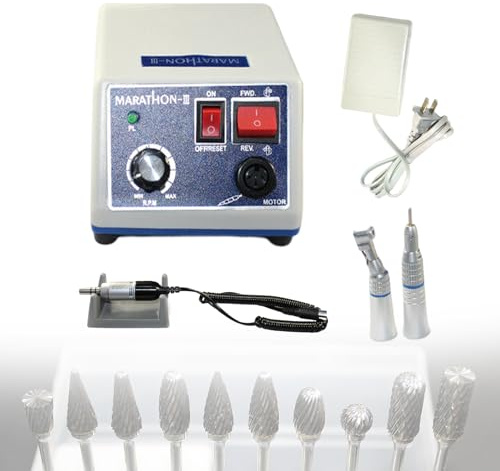 Lucidatrice elettrica 35000 giri/min con pedale e 2 testine di lucidatura – Velocità continua – Compatta e silenziosa – Per gioielli/vetro/giade/laboratorio dentale/fai da te