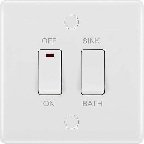 BG 83112 White Moulded 20A Double Pole Immersion Heater Switch - LED Indicator