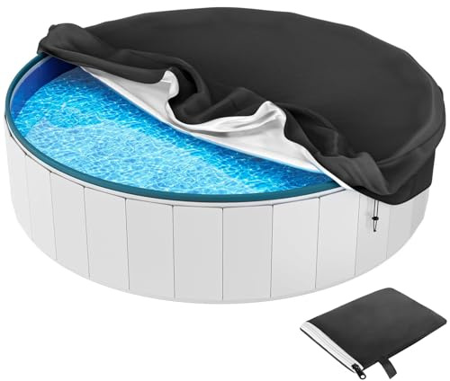 Round Pool Cover, Solar Cover for Above Ground Pools, Heavy Duty Swimming Pool Cover Protector, Strong Tear Resistant Pool Cover Ideal for Waterproof and Dustproof,Black,18FT/217 x8
