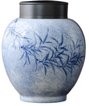 Contenedor de Azúcar Latas de té creativas pintadas a mano con tapas, tarros almacenamiento sellados cerámica hechos a, comida japonesa Contenedor de Café