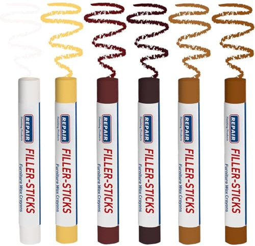 Nybhyjka Furniture Repair Kit, Wooden Furniture Scratch Repair Markers - Crayons Colorful for Stains Crack Desks Cabinet Baseboard Tables Window Hardwood Doors Wall Toys