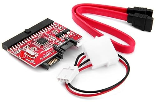DUOBAGMA Convertidor IDE a SATA, adaptador SATA a IDE, conector de cable de chip 2 en 1 para disco duro HDD DVD