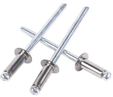 100 Stück Blindnieten, 3.2X9mm Popnieten, Nieten für Metall Holz Kunststoff Gummi Möbel Kunststofffensterrahmen