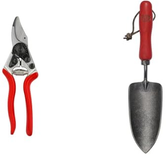 FELCO 6 Forbici da Potatura Professionali Compatte Bypass 20 mm per Mano Destra con Trapiantatore Manuale FELCO 401 in Acciaio al Boro