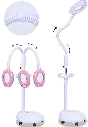 UYCVT Magnifying Magnifier Lamp 360° Rotatable Floor Standing Magnifying Lamp with 20X Magnifying Glass Light Spa Beauty Tattoo,Pink A/A