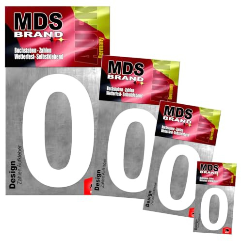 Zahlen Aufkleber | Mega pack | 1x 15cm-10cm-8cm-5cm, Selbstklebende, langlebige Zahlen für Briefkasten, Mülltonne & mehr | Perfekt für Innen & Außenanwendungen (Weiss-0)