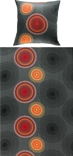 REDBEST Bettwäsche, Bettgarnitur Satin Kreise anthrazit-Terra Größe 80x80 cm / 135x200 cm - 100% Baumwolle, mit praktischem Reißverschluss (weitere Größen, Farben)