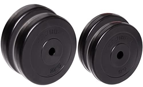 C.P. Sports Hantelscheiben 30 KG Set Verschiedene Hantelscheiben 30mm Hantelscheibe, Bumper Plates wahlweise (2X 5 KG + 2X 10 KG)