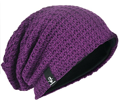 Herren Übergröße Beanie Slouch Schädel Kappe Stricken Winter Strickmütze B08