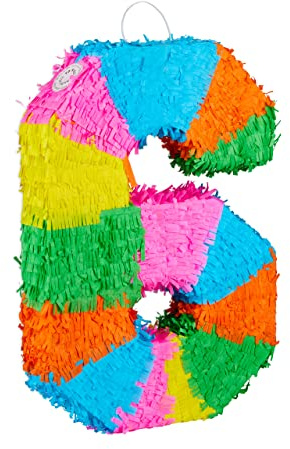 Relaxdays- Pinata Chiffre 6, 10025189_908, Coloré, 6