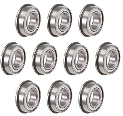 sourcing map F688ZZ Flanged Ball Bearing 8x16x5mm Shielded Chrome Steel Flange Rip Bearings 10pcs