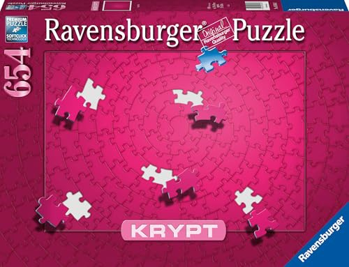 Ravensburger Krypt Puzzle Pink mit 654 Teilen, Schweres Puzzle für Erwachsene und Kinder ab 14 Jahren - Puzzeln ohne Bild, nur nach Form der Puzzleteile