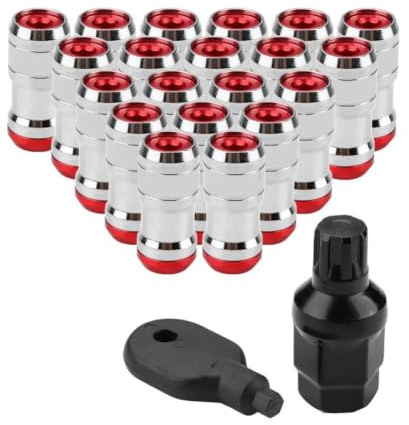 Lug Nuts, M12 P1.5 Professionelle Radmuttern Praktische Car Racing Schraube Lug Radmuttern Schraube Radbolzen für die meisten Aftermarket-Räder (rot)
