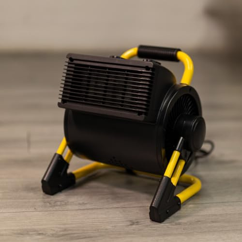 HomeZone 2000W Industrial Electric Fan Heater Portable Freestanding Plug in Space Heater with Adjustable Thermostat Energy Efficient Heating for Home Office Garage or Room Use