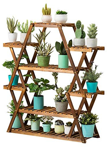Estante para plantas Estante para flores Soporte para plantas de madera Maceta Organizador de flores Escalera para plantas para balcón Sala de estar Jardín