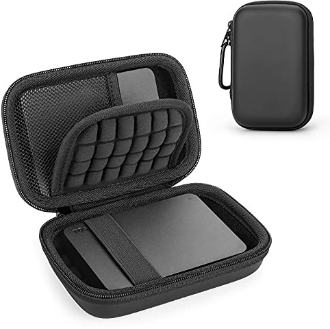 Hard Drive Case for Portable External WD Elements/WD My Passport/Toshiba Canvio Basics/Seagate Hardrive, Protective Cover Storage Bag (Black)